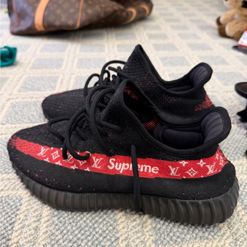 Yeezy Black and Red Sneakers